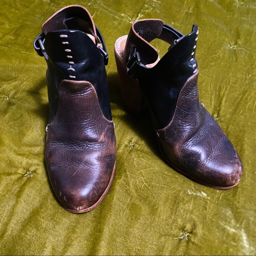 rag & bone heeled sling back leather mule 38
